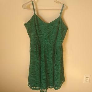 Green Eyelet Lace Dress